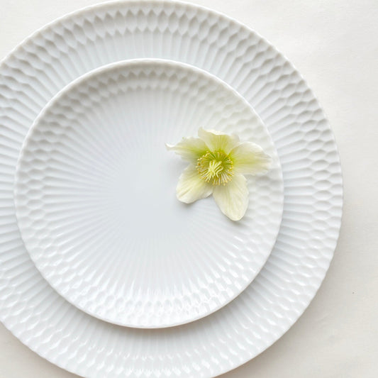 Oda Pottery Ripple Tableware Series Plates White